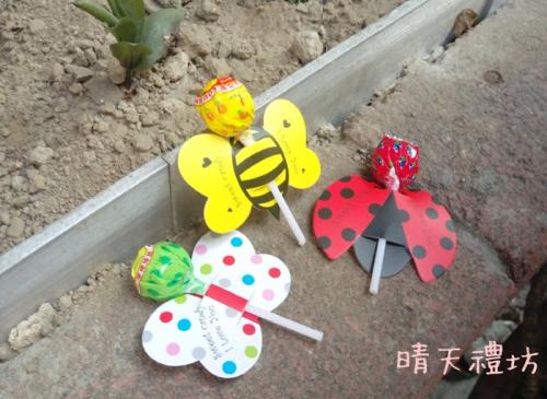 蝴蝶 瓢蟲 蜜蜂棒棒糖(50支販售)   婚禮小物 HT-188