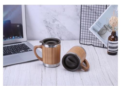【客製化】超聯捷 304不鏽鋼竹殼保溫杯 咖啡杯 宣導品 禮贈品 S1-BMCF-1